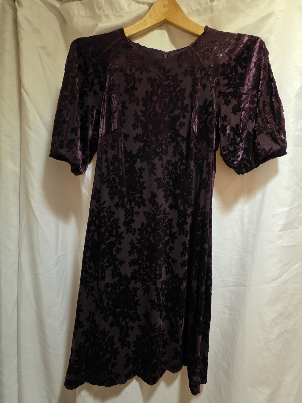 Tommy Hilfiger Purple Burnout Velvet Floral Dress | Size 4